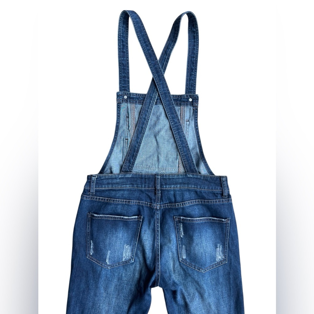 FREE PEOPLE Denim Jean Overalls Boho Festival One-Piece Classic Sz 27 Suspenders - Picture 6 of 12